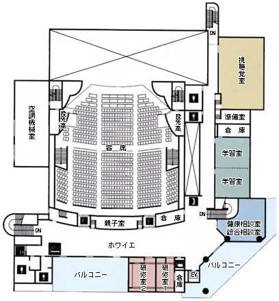 メルサンホール2階の平面図