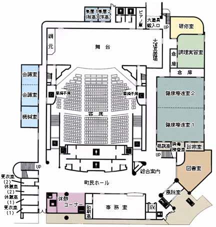 メルサンホール1階の平面図