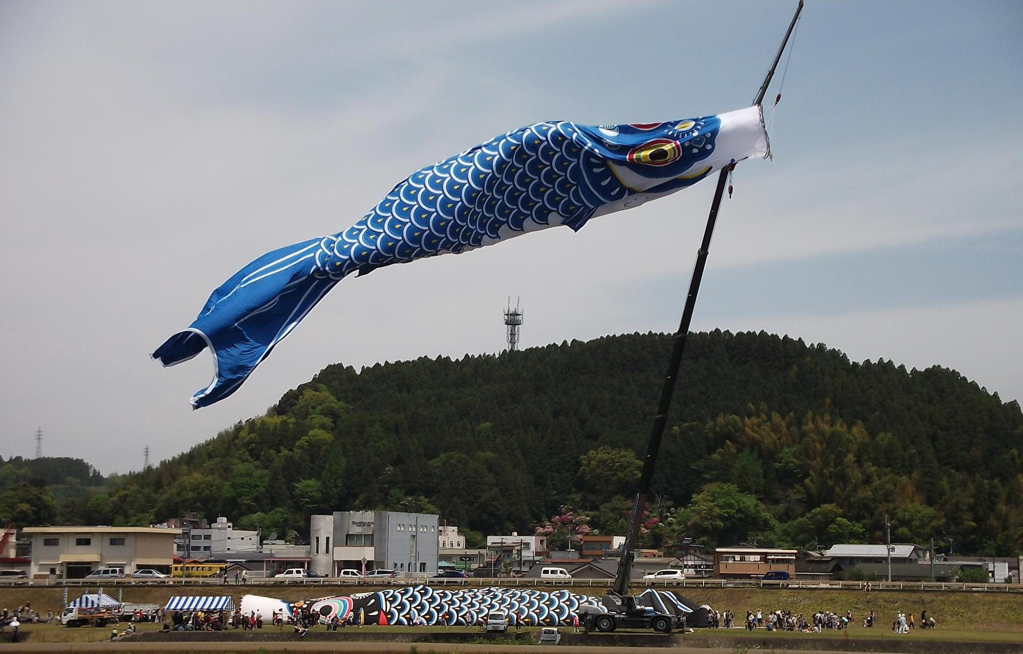 日本童話祭のジャンボこいのぼり